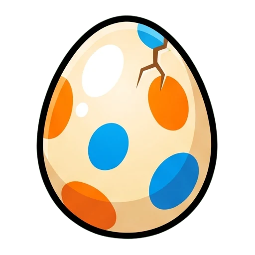 Game icon style: a spotted egg