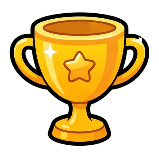 Game icon style: a golden trophy